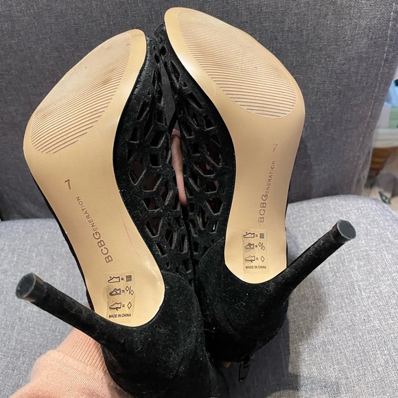 BCBGeneration Leather Suede Cut Out Heel Booties - Picture 4 of 4